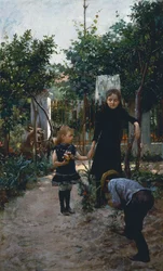 Kinderen in tuin