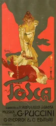 Poster voor de opera Tosca door G. Puccini, 1899