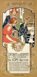 Reproductie van een poster die de Internationale Tentoonstelling van Elektriciteit adverteert