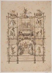 Herdenkingsblad van het kunstenaarscarnaval op 3 maart 1854