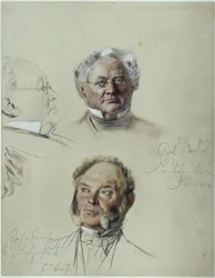 Graaf Eulenburg en graaf Dönhoff. Studie voor het schilderij "Kroning van Wilhelm I in Koningsbergen"
