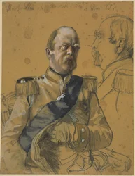 Otto, graaf von Bismarck-Schönhausen. Studie voor het schilderij "Kroning van Wilhelm I in Königsberg"
