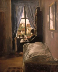 De slaapkamer van de kunstenaar in de Ritterstraße