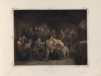 Illustratie uit het boek Norske Folkelivsbilleder van Tidemand, Adolph en uitgegeven door Chr. Tønsberg (Christiania, 1858)