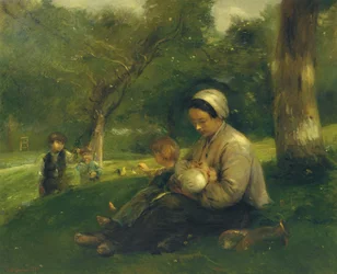 Moeder en haar kinderen bij Saint-Siméon: de liefhebbende moeder
