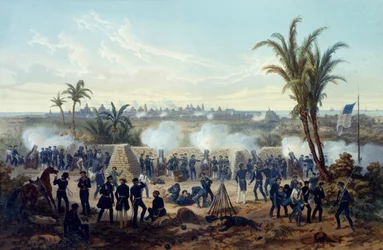 Slag bij Veracruz, troepen van generaal Scott vallen de stad aan en veroveren deze