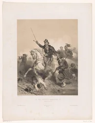 Koning Victor Emanuel II van Italië tijdens de Slag bij Palestro