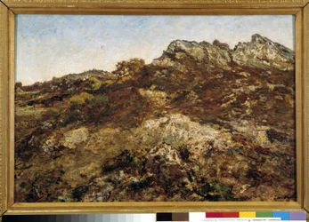 Landschap van heuvels (het Garlaban-massief in de Provence)