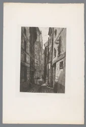 Gezicht op de Rue Saint Éloi (Franse etsen uit 1874)