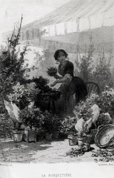 De bloemenverkoopster, midden 19e eeuw