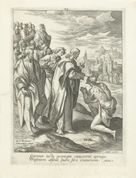 Genezing van een melaatse Leven van Christus