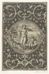 Medaillon waarin Venus met de Parisappel in haar hand en Amor aan haar zijde