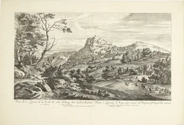 Gezicht op Saint Laurent de la Roche (Veuë de St. Laurent de la Roche du costé du Bourg dans la franche Comté)