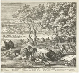 Gezicht op het kasteel van Fontainebleau (rechterblad)