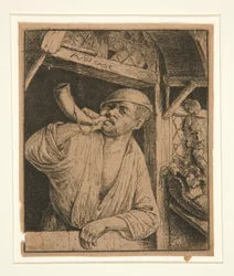 Bakker die zijn Hoorn Blaast