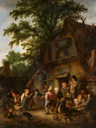 Boerendans bij een herberg