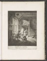 Schilder in zijn atelier