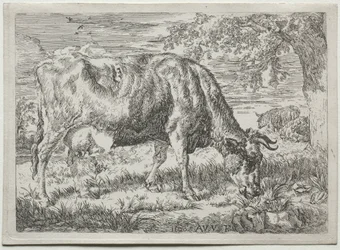 Koe en Twee Schapen aan de Voet van een Boom, 1670