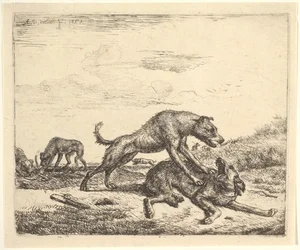 Vechtende Honden, uit Verschillende Dieren