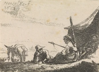 Figuren bij een tent, 1653