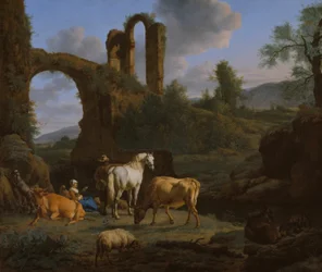 Pastoraal Landschap met Ruïnes