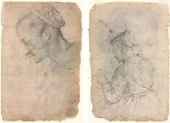 Profiel van een Vrouwenhoofd (recto) Een Keukenmeid (verso)