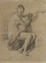 Zittend vrouwelijk naakt, ca. 1660-70