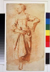 Vrouw in boerenkleding