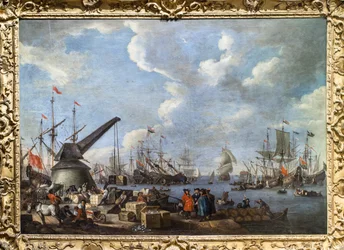 Zicht op een haven