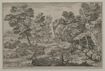 Landschap met Herders en twee Kudde