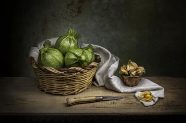 Rustiek stilleven met pompoenen