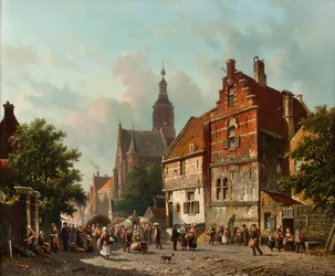 Een Nederlandse Markt in de Zomer, 19e eeuw
