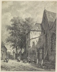 Gezicht bij een kerk