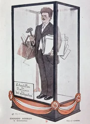 Cartoon door Barrère over Herriot in Fantasio: 