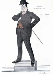 Portret van Andre Antoine (1858-1943), Franse regisseur, acteur, theoreticus en theaterdirecteur - Tekening door A. Barrere - in 