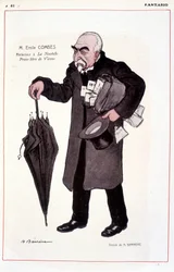 Portret van Emile Combes, Franse politicus (1835-1921), Reactor bij La Nouvelle Presse libre de Vienne - Illustratie door Adrien Barrere (1877-1931) In Fantasio 01/03/1907