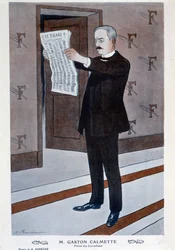 Portret van Gaston Calmette, directeur van Figaro, door Barrère, Fantasio
