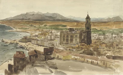 Gezicht op Malaga vanuit het Noorden