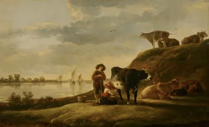 Vee bij de rivier
