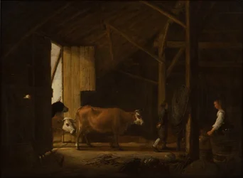 Interieur van een koeienstal