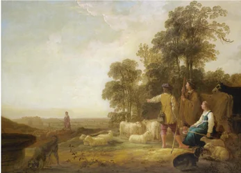 Landschap met herders en herderinnen