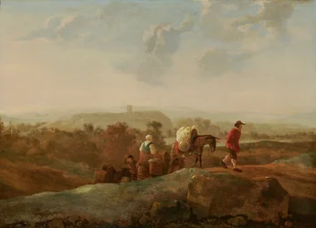 Migrerende boeren in een zuidelijk landschap