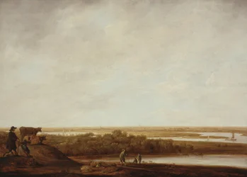 Panoramisch landschap met herders