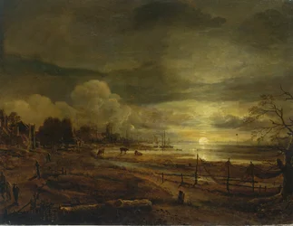 Kanaal bij Maanopkomst