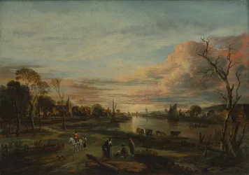 Landschap bij zonsondergang