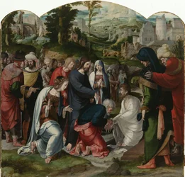 De Opwekking van Lazarus (middenpaneel van het drieluik)