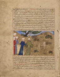 Folio uit een Majma al-tawarikh (Compendium van Geschiedenis) door Hafiz-i Abru; recto: Jezus en Sam, Timurid periode, ca. 1425