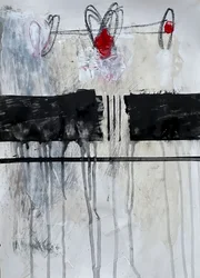 Opvallende rode abstracte vormen
