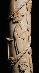 Gesneden slagtand, Congo (detail)
