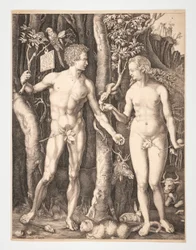 Adam and Eve in the Garden of Eden - Albrecht Durer - 20-1932-109